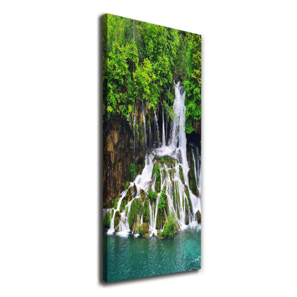 Union Rustic Wasserfall Im Wald Kunstdrucke Auf Leinwand Wayfair De